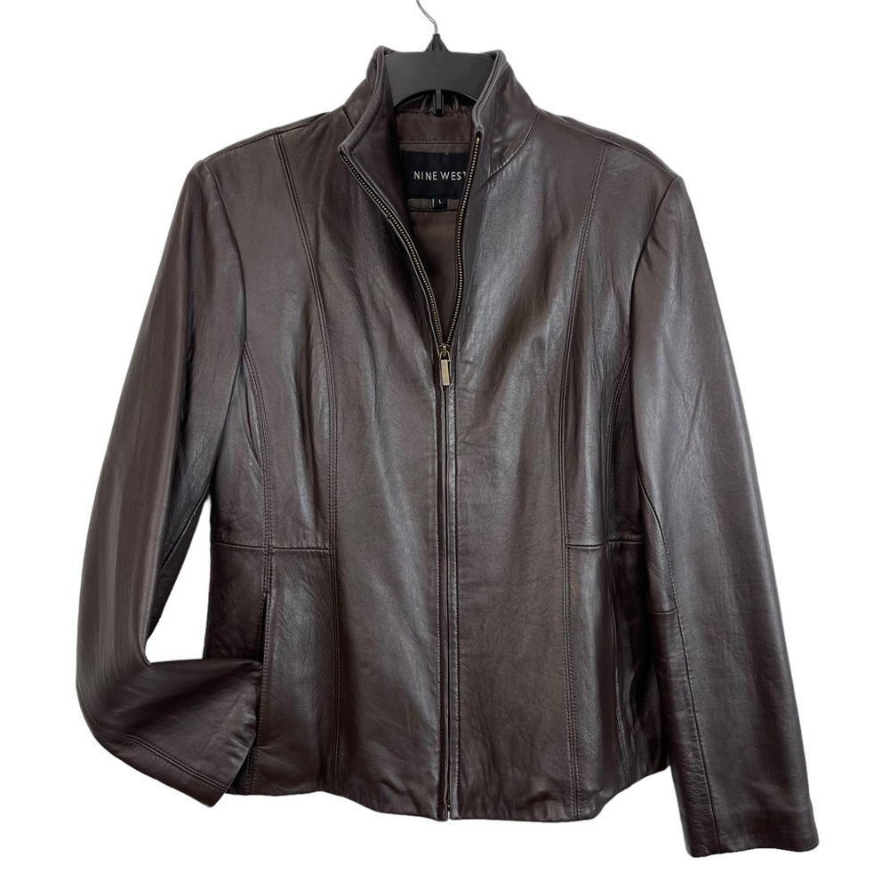 Nine West Leather Jacket Size L